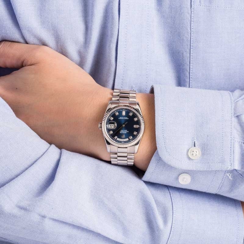 Pre-Owned Rolex President 118239 Blue Diamond Dial