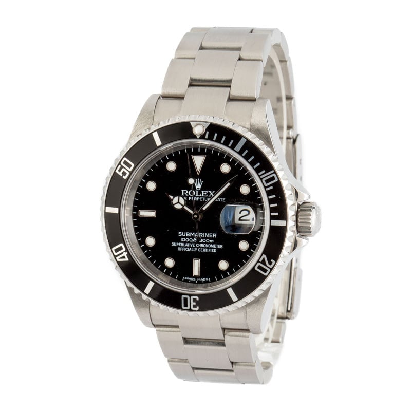 Pre-Owned Rolex Submariner 16610 Stainless Steel