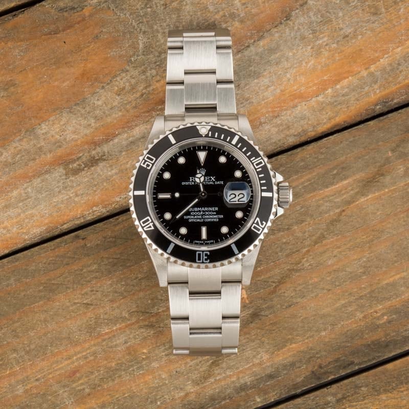 Pre-Owned Rolex Submariner 16610 Stainless Steel